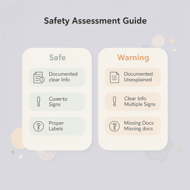 Comparison chart showing safe indicators versus warning signs