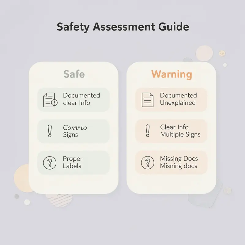 Comparison chart showing safe indicators versus warning signs