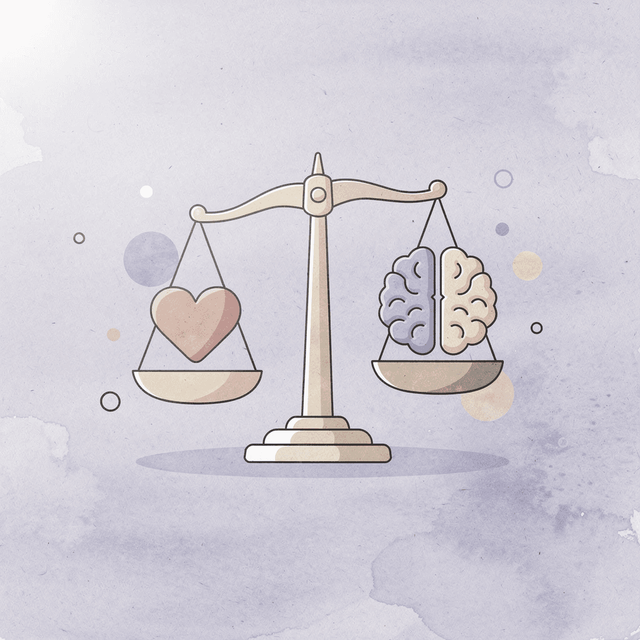 Balance scale showing medication on one side and healthy habits on the other