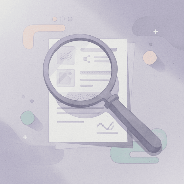 Magnifying glass examining pharmacy quality and standards