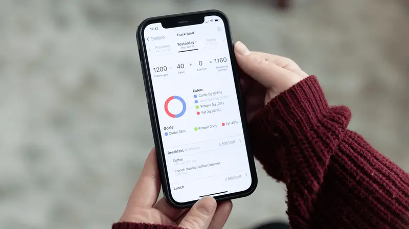 Person holding phone with fitness app - Best App for Tracking Semaglutide Results