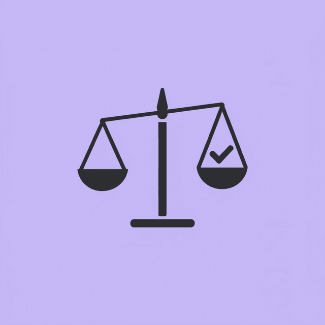 Balance scale comparing convenience on one side versus clinical results on the other