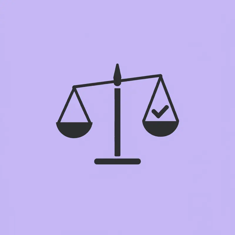 Balance scale comparing convenience on one side versus clinical results on the other