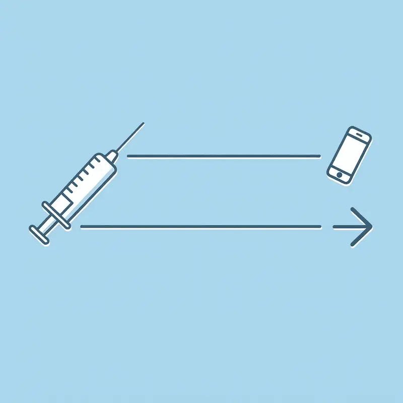Two diverging paths showing injection option and oral medication option as treatment choices
