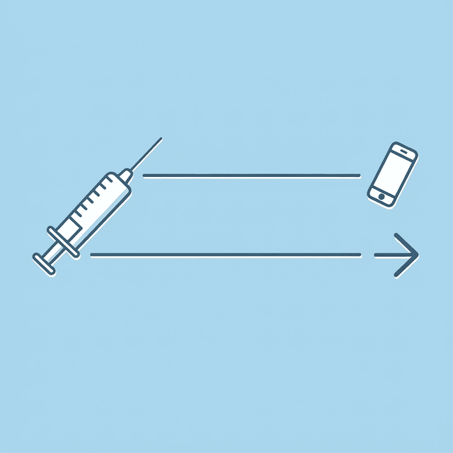Two diverging paths showing injection option and oral medication option as treatment choices