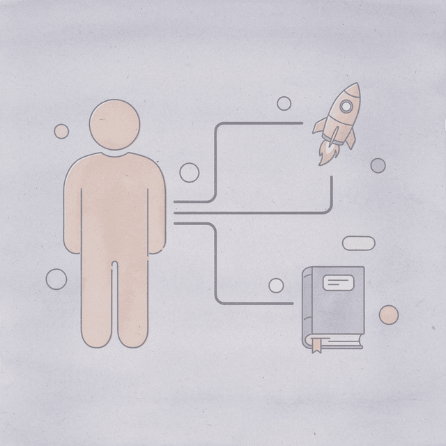 Pill icon splitting into two paths representing medication choice options