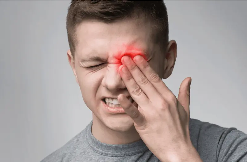 man covering his eyes - Semaglutide Eye Side Effects