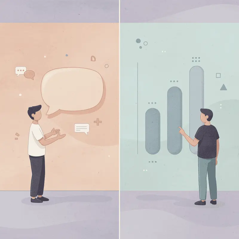 Scene showing the same effort producing different results before and after menopause