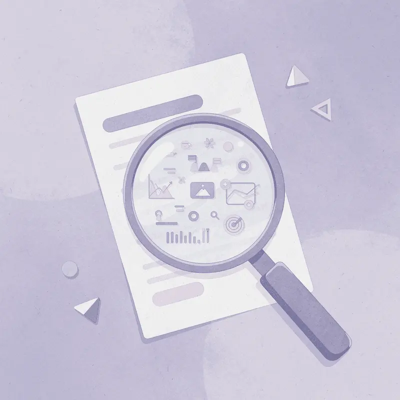 Magnifying glass examining a clear vial representing quality inspection of compounded semaglutide