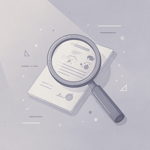 Magnifying glass examining medication quality variations