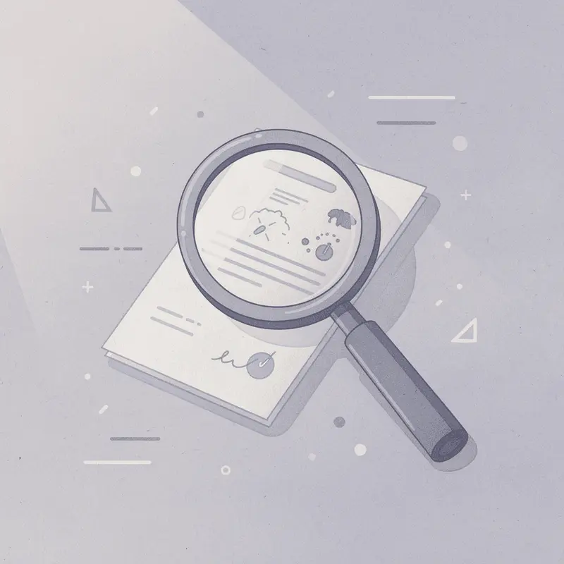 Magnifying glass examining medication quality variations