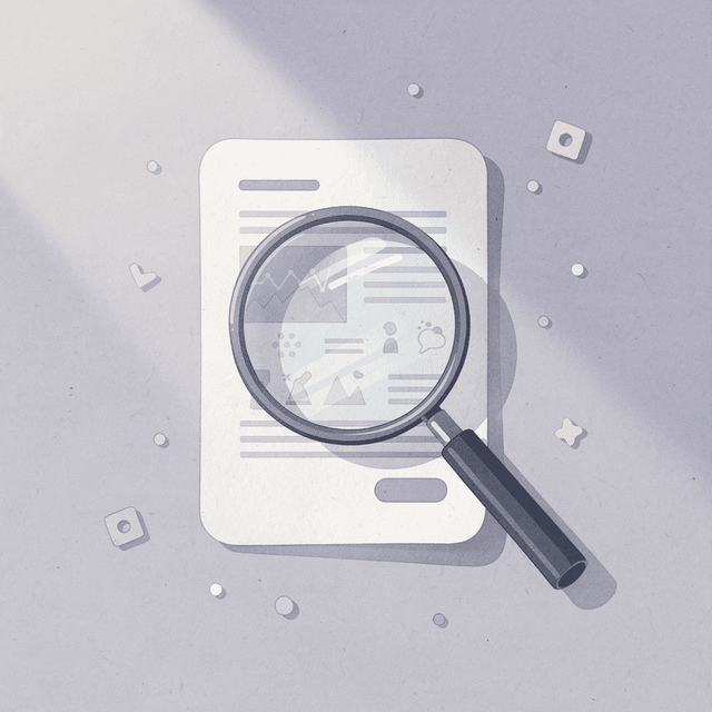 Magnifying glass examining medication vials representing quality analysis