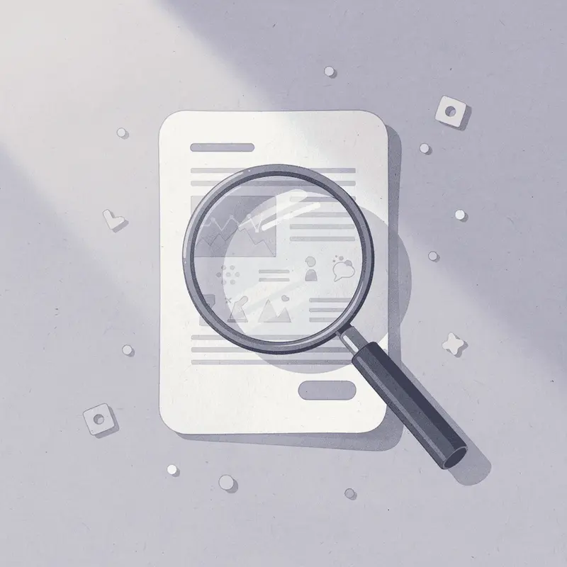 Magnifying glass examining medication vials representing quality analysis