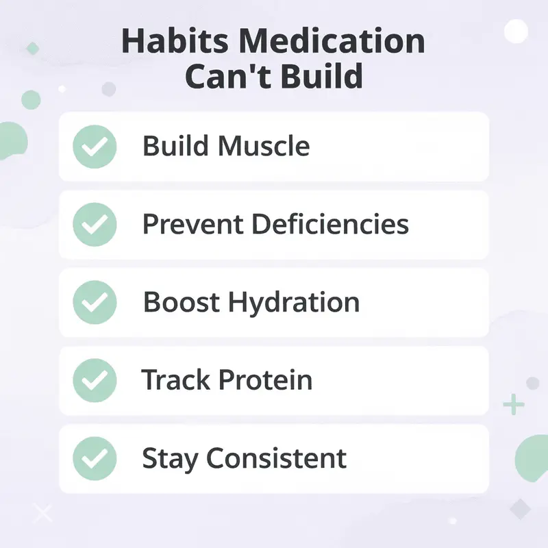 Checklist of healthy habits that GLP-1 medications cannot replace