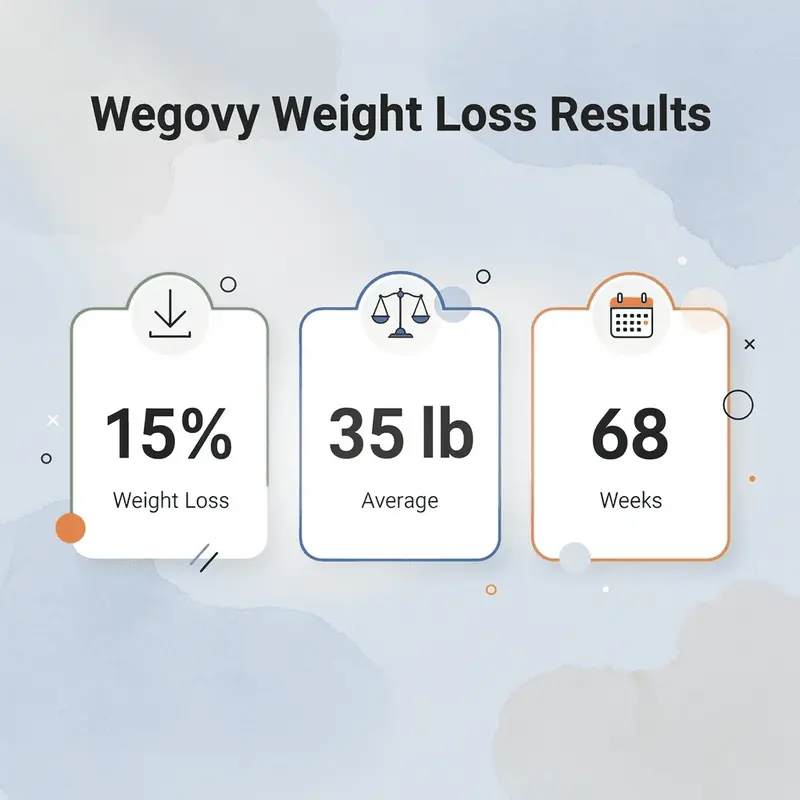 Infographic showing Wegovy weight loss statistics