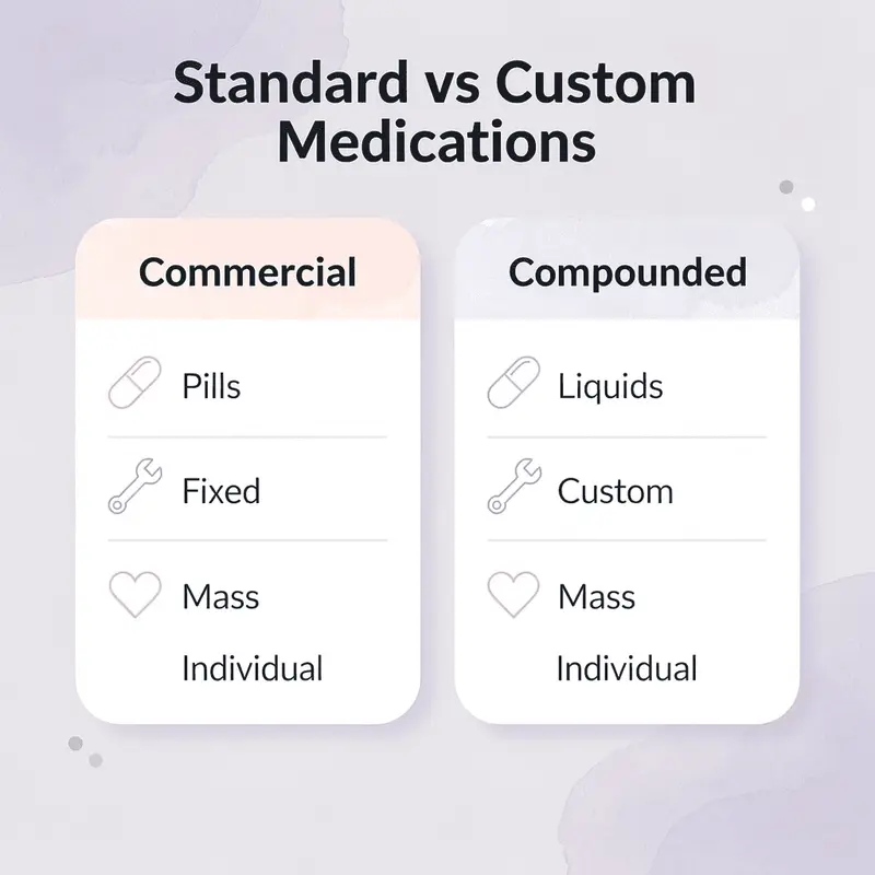 Comparison between commercial and compounded medications