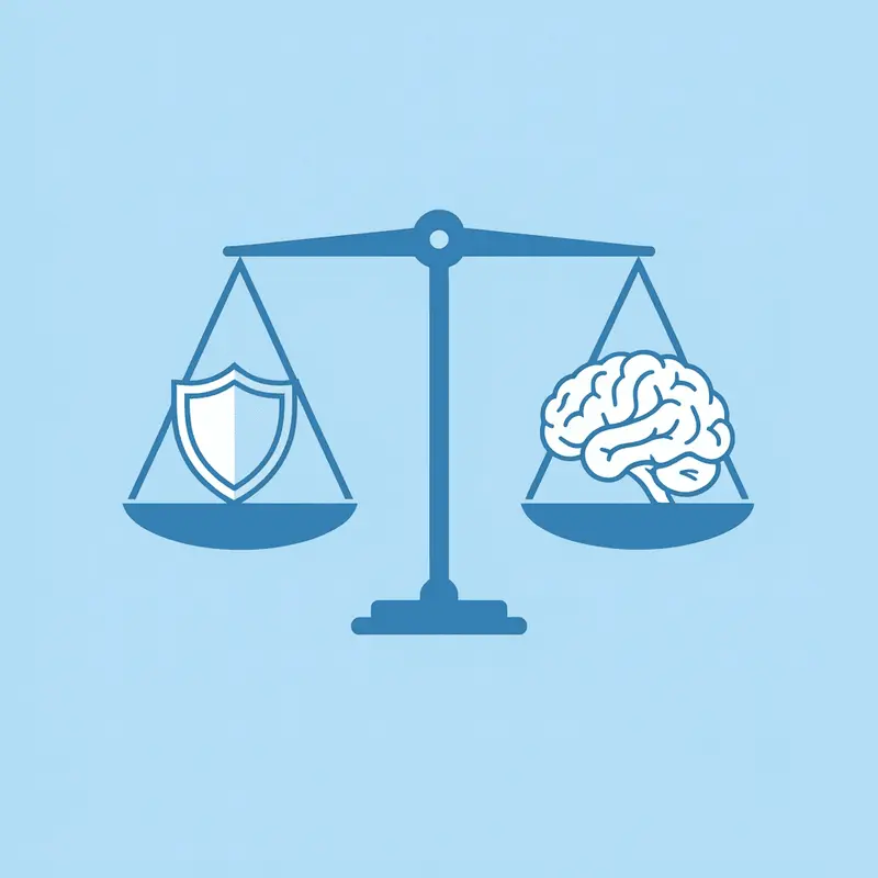 Balance scale showing regulatory oversight on one side and patient risk on the other