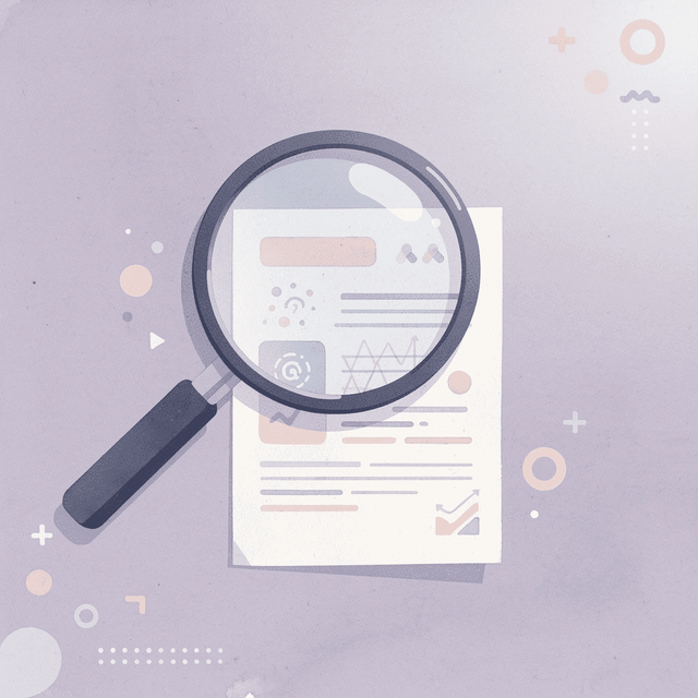 Magnifying glass examining medication for quality assessment