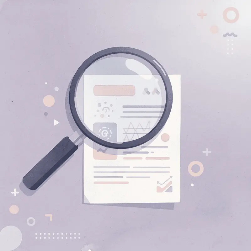 Magnifying glass examining medication for quality assessment