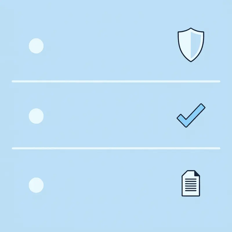 Checklist showing three safety requirements: valid prescription needed, medical screening required, licensed clinician involved