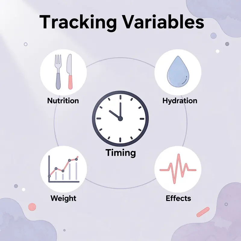 Hub and spoke diagram showing tracking variables around a central target