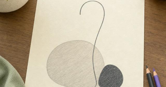 Hand-drawn diagram of one large pale region beside a small dark region