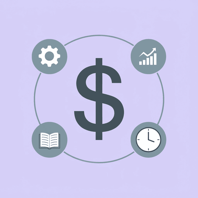 Central hub showing five interconnected pricing factors: insurance formulary coverage, prior authorization requirements, prescribed dose, pharmacy choice, and payment method