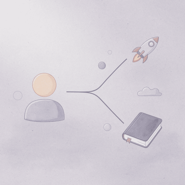 Icon showing weight loss expectation splitting into two different outcomes