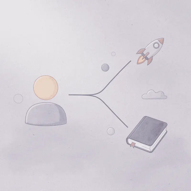 Icon showing weight loss expectation splitting into two different outcomes