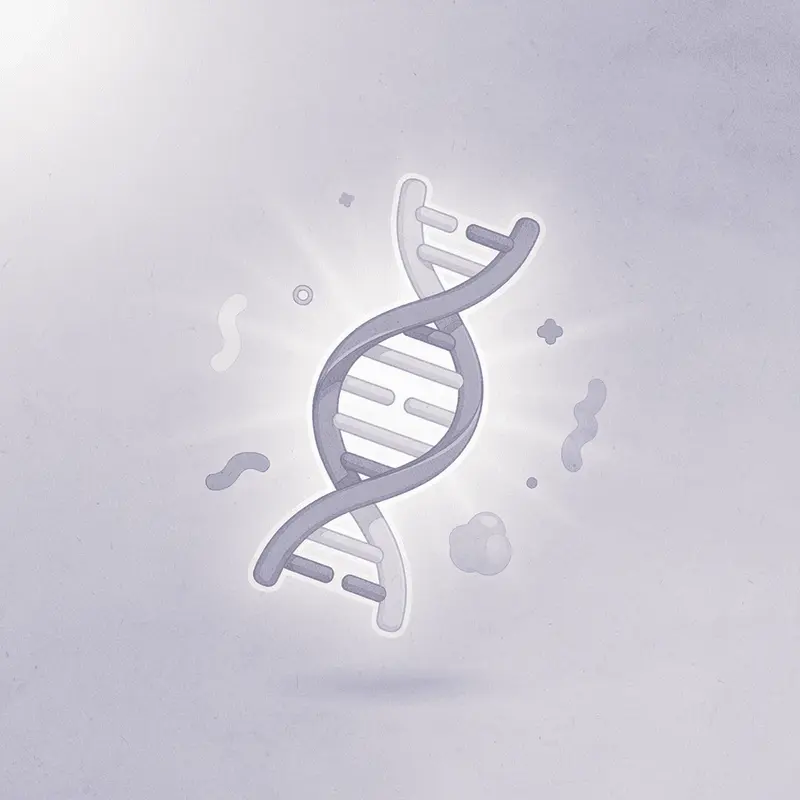 DNA strand icon representing hormonal biology behind menopausal weight gain