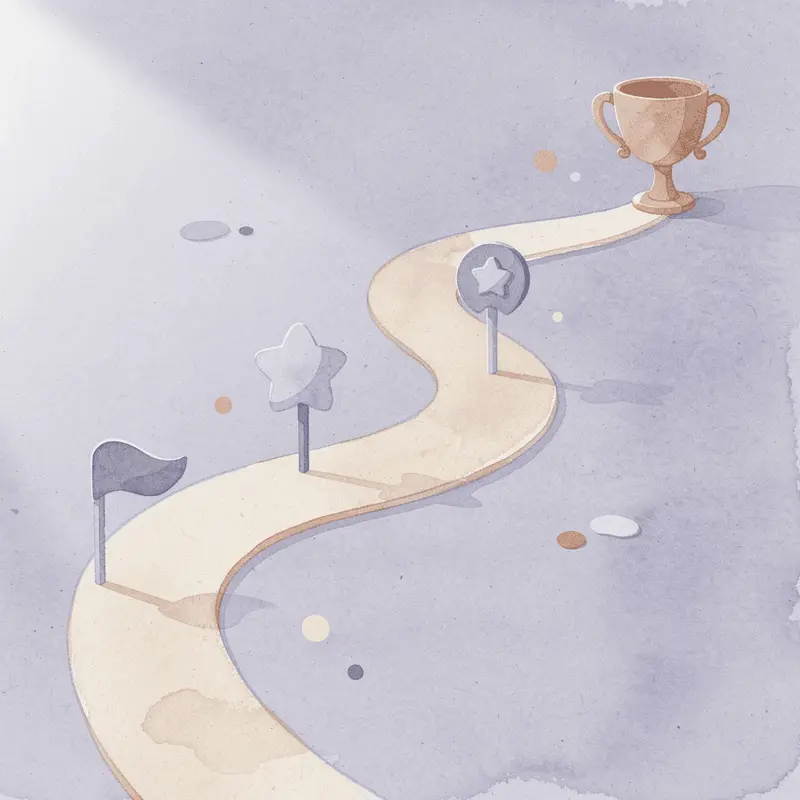 Illustration of a journey path representing sustainable weight loss progress