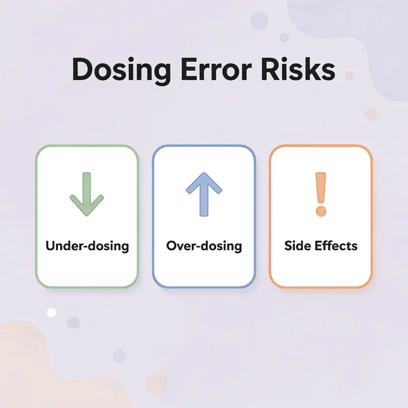 Infographic showing dosing error risks with compounded medications