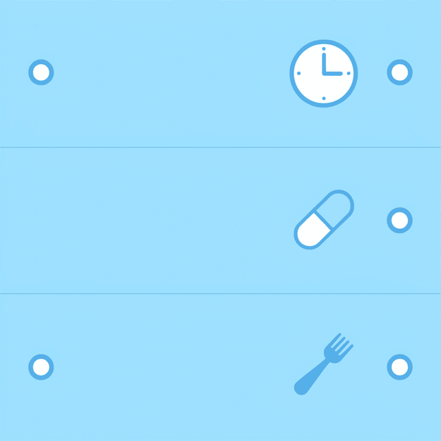 Checklist showing three essential requirements for maximum effectiveness: proper meal timing, exact dosing, and meal restrictions