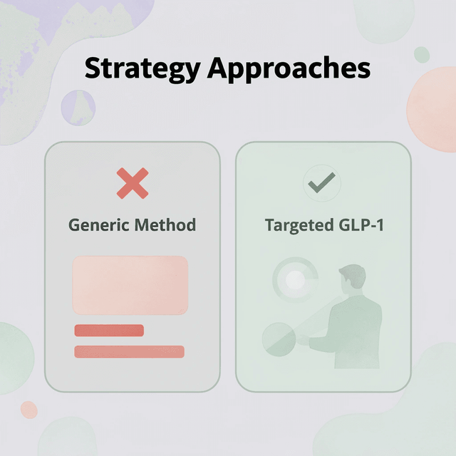 Before and after comparison of generic versus targeted GLP-1 strategies