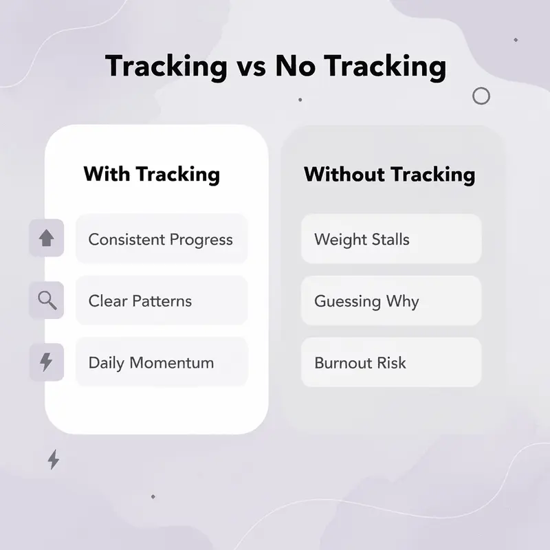 Comparison between tracking and not tracking weight loss habits