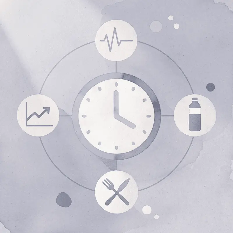 Hub diagram showing GLP-1 medication surrounded by five key tracking pillars
