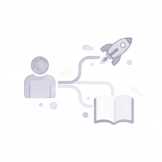 Icon showing a pill splitting into two decision paths for GLP-1 choice