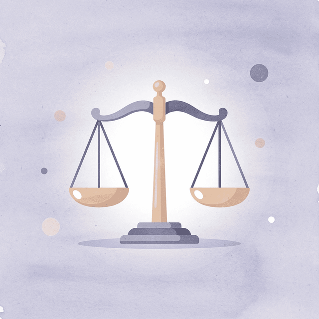 Scales of justice icon representing balanced dosing approach
