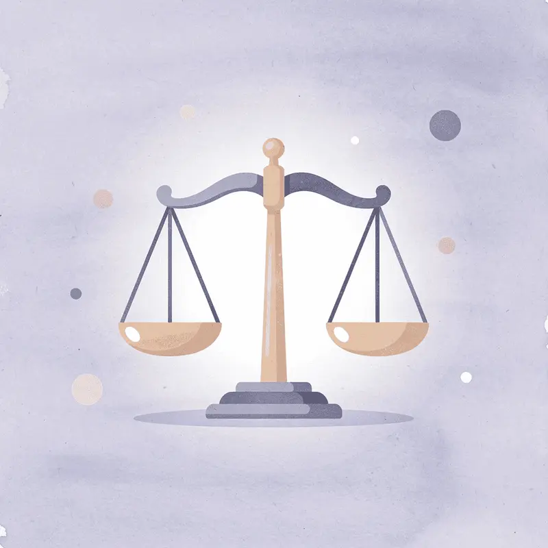 Scales of justice icon representing balanced dosing approach
