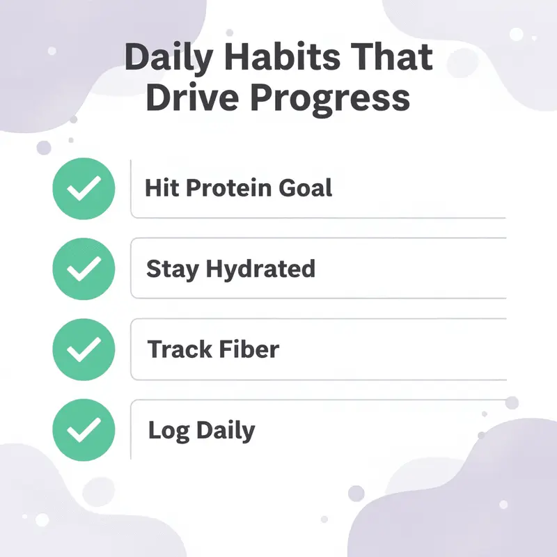 Checklist of daily habits that drive Zepbound progress
