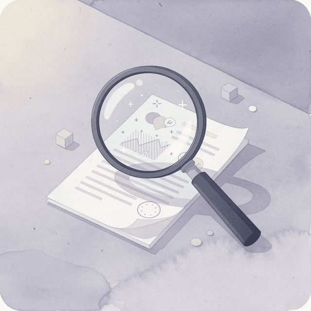 Magnifying glass examining medical symptoms for diagnosis