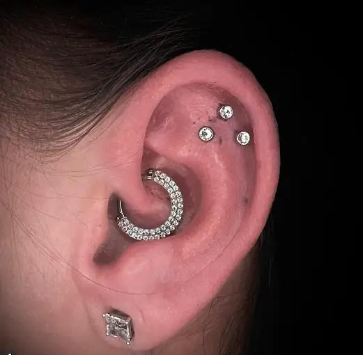 Curated Ear Piercing Crystal at New Wave Body Art Studio