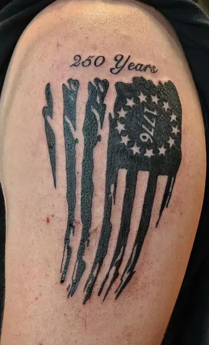 American Flag Tattoo at New Wave Body Art Studio