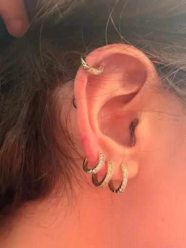 Gold Hoop Ear Piercing at New Wave Body Art Studio