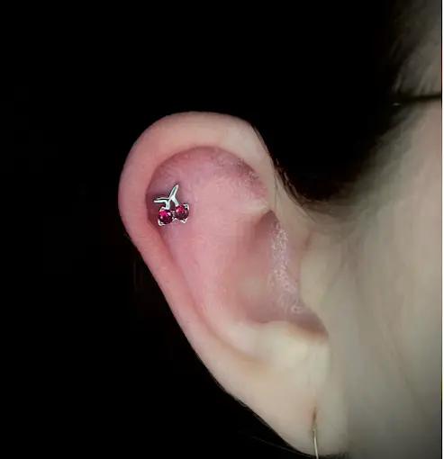 Cherry Helix Ear Piercing at New Wave Body Art Studio