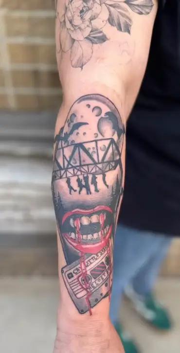 Custom Black Gray Forearm Tattoo at New Wave Body Art Studio
