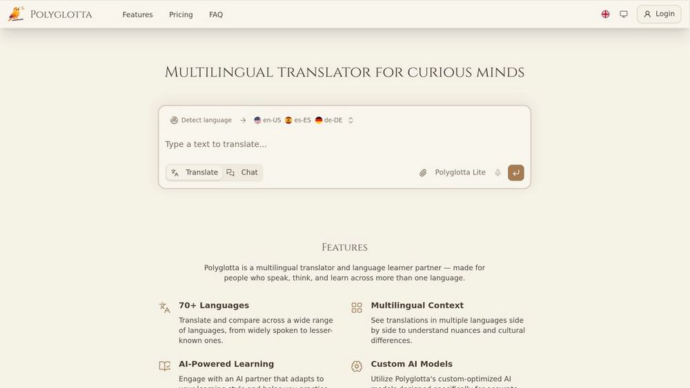 Screenshot of Polyglotta