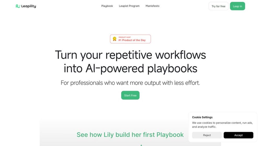 Screenshot of Leapility
