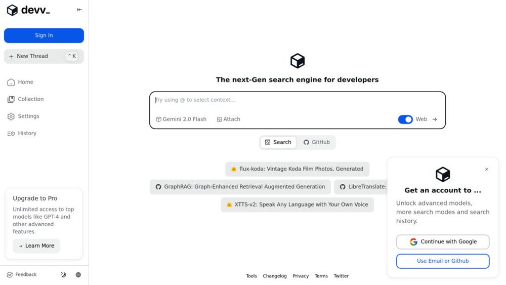 Screenshot of Devv AI