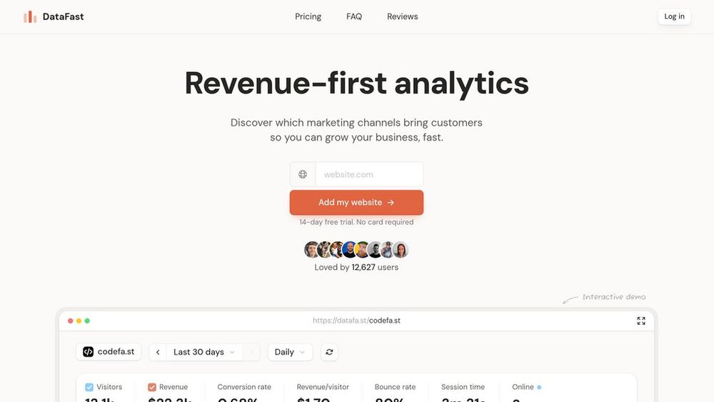 Screenshot of DataFast